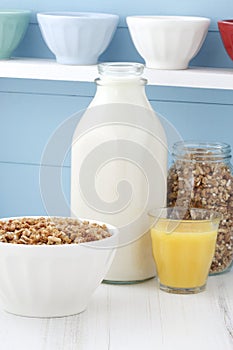 Delicious healthy cereal breakfast photo