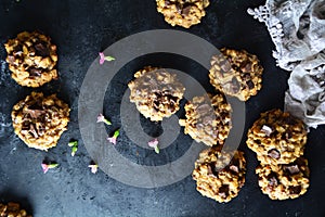 Delicious and Healthy Homemade Chocolate Chip Cookies with Almond Butter and Oats