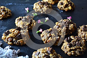 Delicious and Healthy Homemade Chocolate Chip Cookies with Almond Butter and Oats