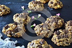 Delicious and Healthy Homemade Chocolate Chip Cookies with Almond Butter and Oats