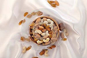 Delicious and healthy mixed dried fruit, nuts and seeds