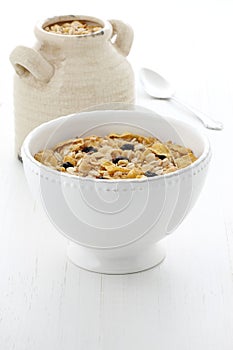 Delicious and healthy muesli cereal