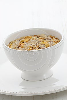 Delicious and healthy muesli cereal