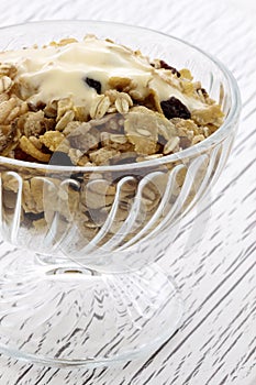 Delicious and healthy muesli or granola