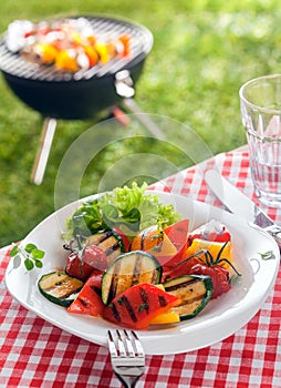 Delicious healthy plate of roasted vegetables, veggie