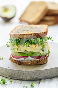 Delicious healthy sandwich of gluten-free bread