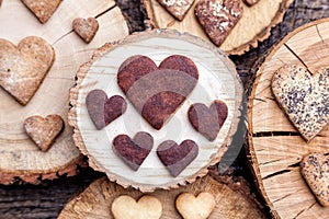 Delicious heart shaped cookies baked with love