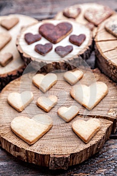 Delicious heart shaped cookies baked with love