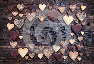 Delicious heart shaped cookies baked with love