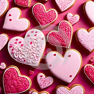 Delicious heart shaped cookies. Valentine\'s Day