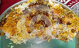 Delicious Himachali Dham.Kangri Dham is very famous in North India.