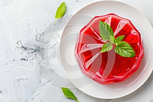 Delicious homemade fruit flavored red jelly