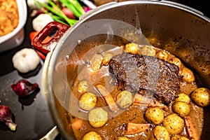 Delicious homemade slow cooked beef pot roast