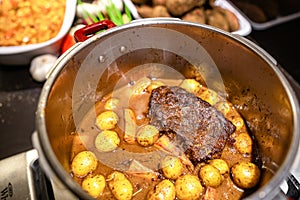Delicious homemade slow cooked beef pot roast