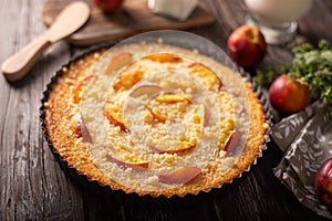 Delicious homemade tart with fruits