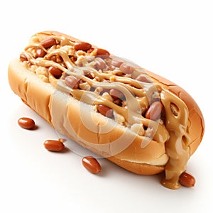Delicious Hot Dog With Caramel And Peanuts - A Unique Twist