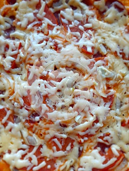 Delicious hot pizza - closeup food