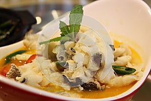 Delicious hot and sour fish in soup