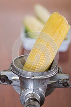 A delicious humita inside of a mill photo