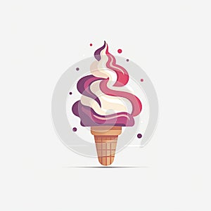 a delicious ice cream cone with a swirl of pink on top