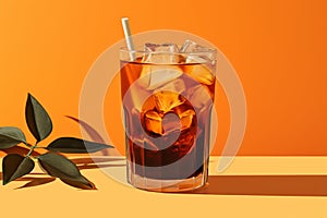 Delicious Iced Cold Brew Coffee with Pumpkin Spice. Generative By Ai