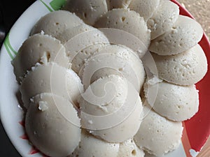 Delicious idli in the plate