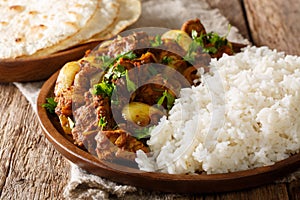 Delicious Indian Punjabi chicken dopiaza with onions served with