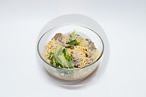 Delicious instant noodle in bowl