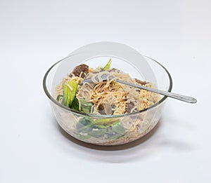 delicious instant noodle in bowl