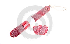 Delicious italian air-dried salami stick.