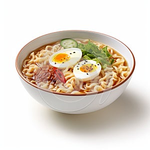 Delicious Japanese Ramen With Fried Hard Boiled Egg photo