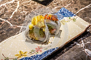 A delicious Japanese, sushi California roll