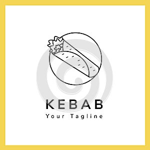 Delicious kebab culinary logo design templates from Turkey for food companies style simple line art modern