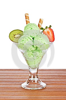 Delicious kiwi ice cream