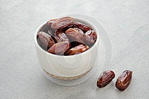 Delicious Kurma Tunisia, Sweet Dried Dates palm fruits on bowl.