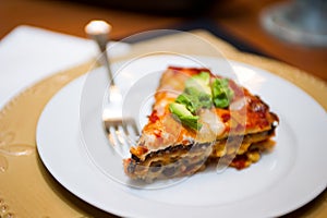 Delicious layered enchilada photo