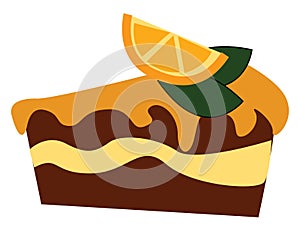 Lemon cake, vector or color illustration