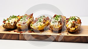 Delicious Loaded Potato Skins With Crispy Bacon photo