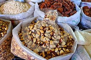 Delicious local fruits at a market in the city of Sucre in Bolivia