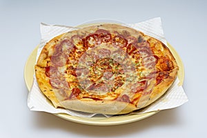 Pizza with various ingredients
