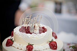 A delicious looking wedding cake