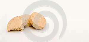 Delicious marzipan or Marchpane candy on white background