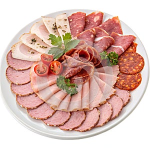 Delicious meat platter with assorted cold cuts