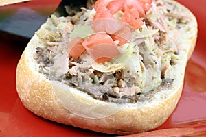 Delicious mediterranean tuna sandwich