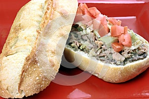 Delicious mediterranean tuna sandwich