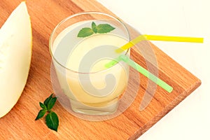 Delicious melon smoothie with mint