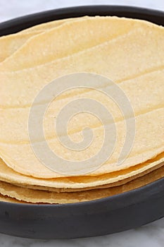 Delicious mexican corn tortillas