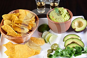 delicious Mexican cuisine guacamole, taco, tortilla, spicy Mexican chille