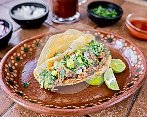 Delicious Mexican style birria taco