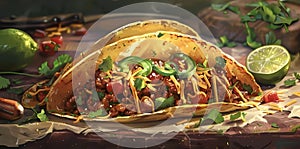 Delicious mexican tacos mexican food